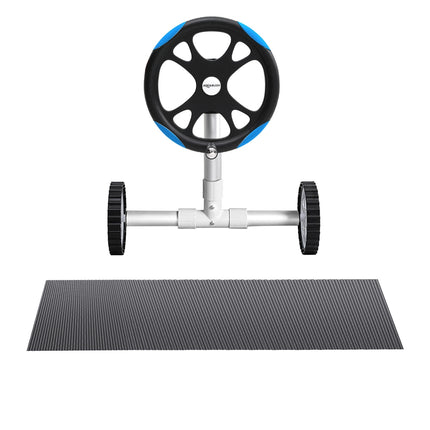 Aqua Buddy Pool Cover 600 Micron 10x4m w/ Roller 5.55m Black Solar Blanket