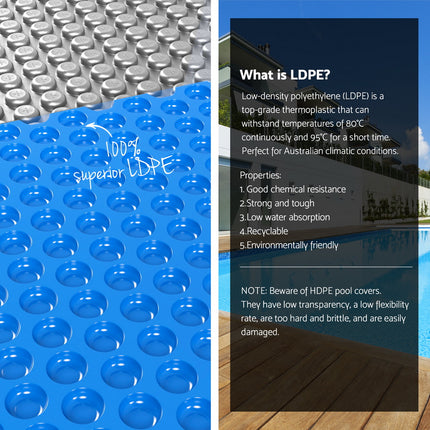 Aqua Buddy Pool Cover 600 Micron Bubble Heat Solar Blanket Blue Silver 10.5x4.2m