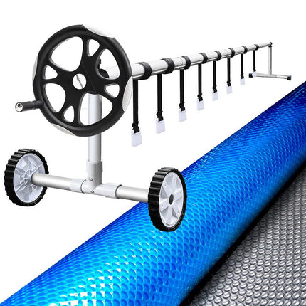 Aquabuddy Pool Cover 500 Micron 11x4.8m Swimming Pool Solar Blanket 5.5m Roller