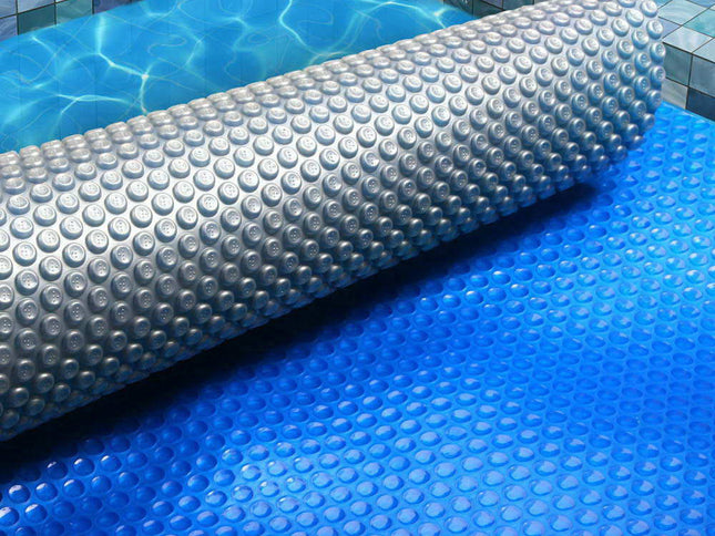 Aquabuddy Pool Cover 500 Micron 8.5x4.2m Swimming Pool Solar Blanket Blue Silver