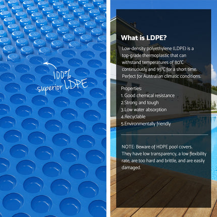 Aqua Buddy Pool Cover 600 Micron Heat Solar Blanket 9.5x5m w/ 5.55m Roller