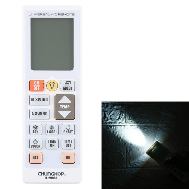 Universal A / C Remote Controller With Flashlight - Chunghop-1915197922778157057