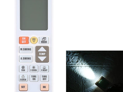 Universal A / C Remote Controller With Flashlight - Chunghop-1915197922778157065