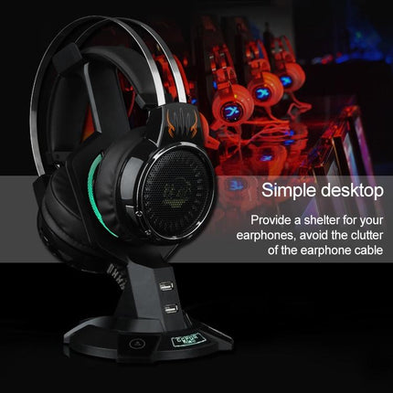 Integrated Mecha-Shaped Headset Holder With Dual Usb Ports And Computer Switch - Luminous-1915198030768902148