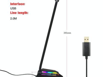 Flexible Usb Microphone With Rgb Lighting For Voice Chat And Video Conferencing-1915197799817940993