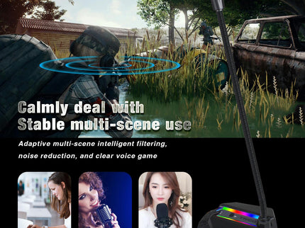 Flexible Usb Microphone With Rgb Lighting For Voice Chat And Video Conferencing-1915197799817940998