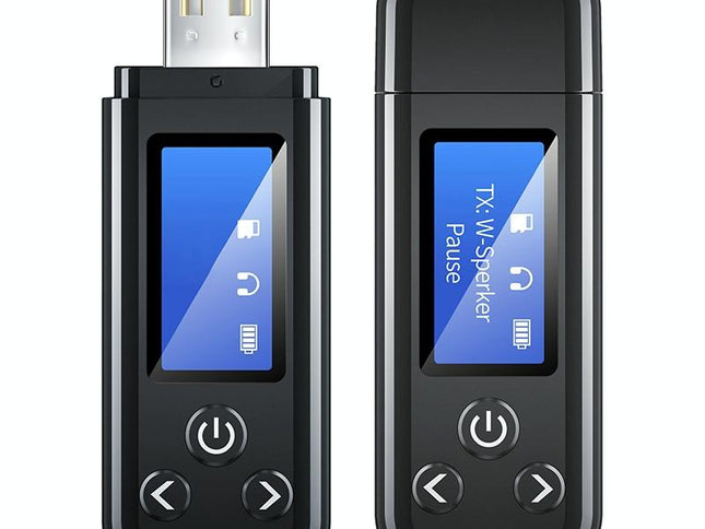 2-In-1 Usb Car Bluetooth 5.0 Audio Adapter With Lcd Screen-1915197639671025665