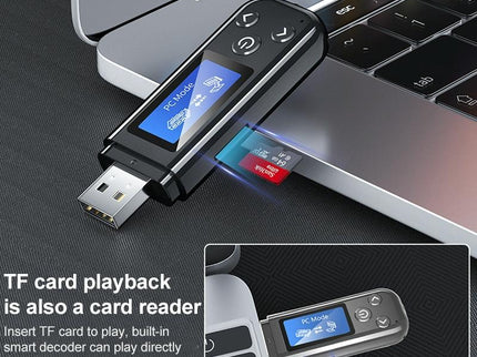 2-In-1 Usb Car Bluetooth 5.0 Audio Adapter With Lcd Screen-1915197639671025670