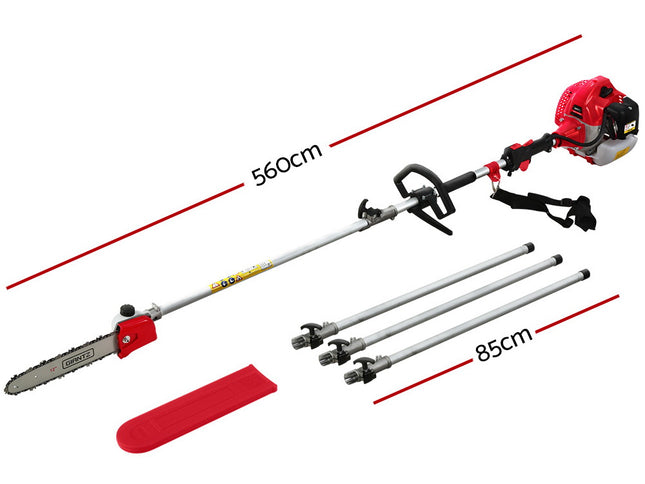 Giantz 62CC Pole Chainsaw 12in Chain Saw Petrol 5.6m Long Reach Red
