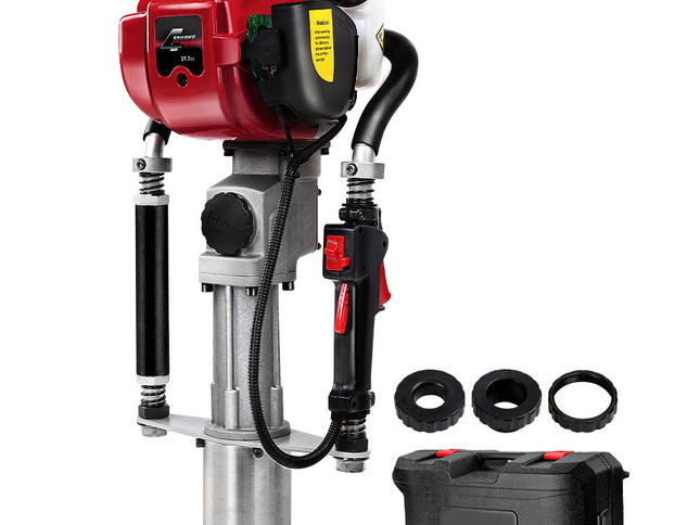 Giantz Petrol Post Driver 38CC 4-Stroke Rammer Pile Star Picket Fence Hole Drive Red