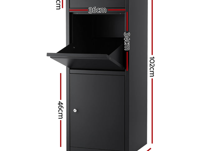 Gardeon Parcel Letterbox Drop Box Package Mailbox Black