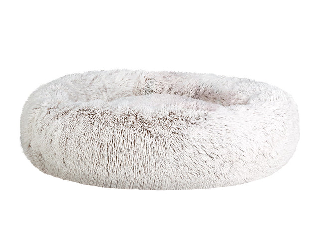 i.Pet Pet Bed Dog Cat 90cm Large Calming Soft Plush White Brown