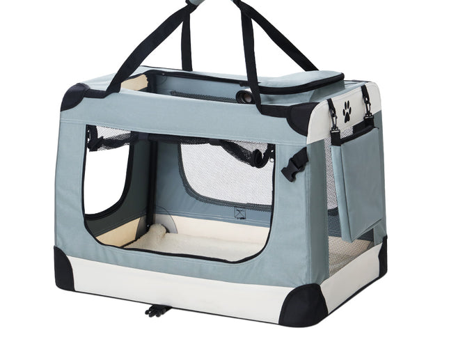 i.Pet Pet Carrier Soft Crate Dog Cat Travel 70x52CM Portable Foldable Car Large