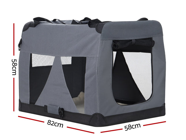 i.Pet Pet Carrier Soft Crate Dog Cat Travel 82x58CM Portable Foldable Car XL