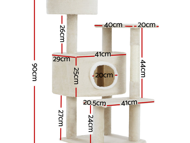 i.Pet Cat Tree 90cm Scratching Post Tower Scratcher Wood Condo House Bed Trees