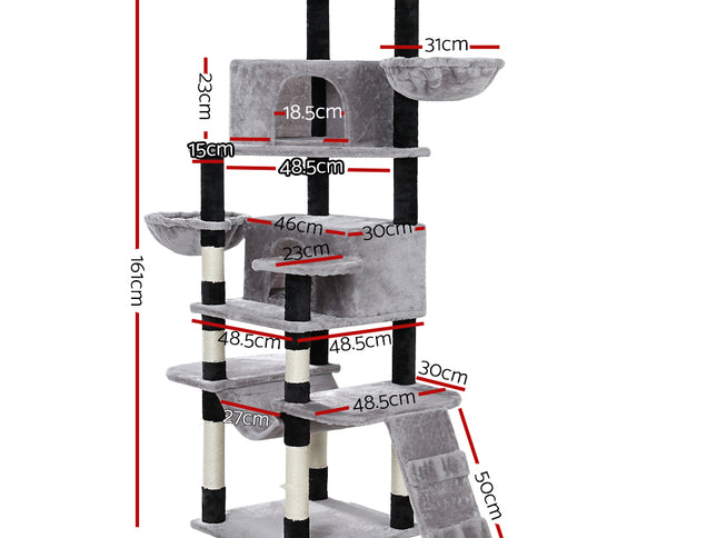i.Pet Cat Tree 161cm Tower Scratching Post Scratcher Wood Condo House Play Bed