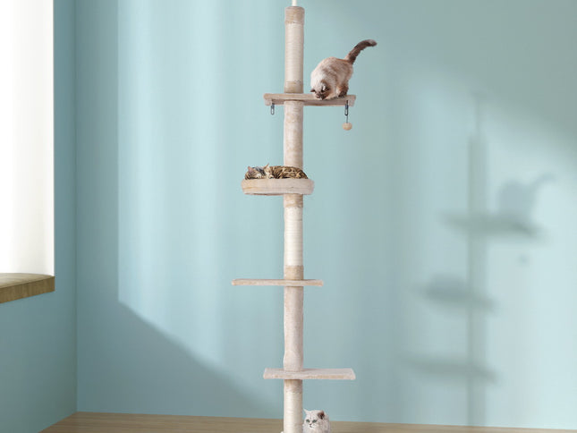 i.Pet Cat Tree 290cm Tower Scratching Cats Post Scratcher Floor to Ceiling Bed