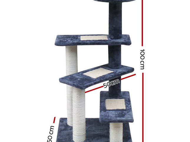 i.Pet Cat Tree 100cm Scratching Post Scratcher Tower Wood Condo House Trees Bed