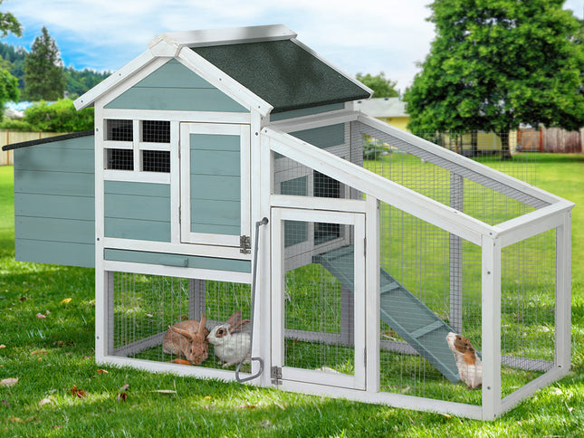 i.Pet Chicken Coop Rabbit Hutch 150cm x 60cm x 93cm Large Chicken Coop House Run Cage Wooden
