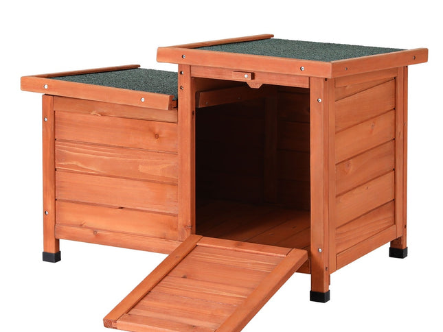 i.Pet Outdoor Cat House Rabbit Hutch Wooden Shelter Indoor Cat House Outdoor Condo Small Enclosure