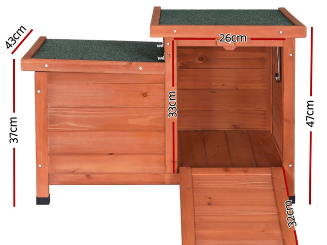 i.Pet Outdoor Cat House Rabbit Hutch Wooden Shelter Indoor Cat House Outdoor Condo Small Enclosure
