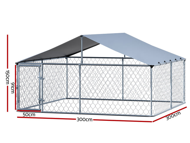 i.Pet Dog Kennel Large House XXL Pet Run Cage Puppy Outdoor Enclosure With Roof