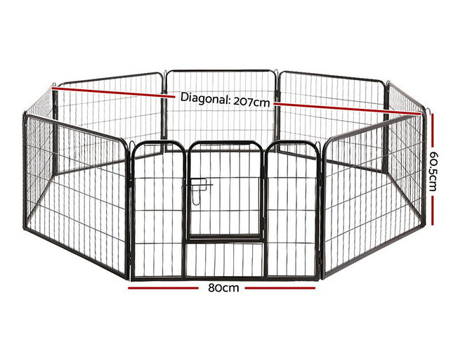 i.Pet 24" 8 Panel Dog Playpen Pet Exercise Cage Enclosure Fence Play Pen