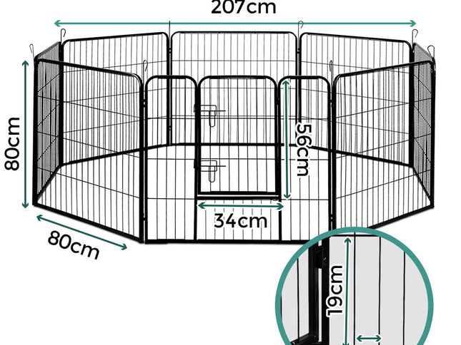 i.Pet 32" 8 Panel Dog Playpen Pet Exercise Cage Enclosure Fence Play Pen