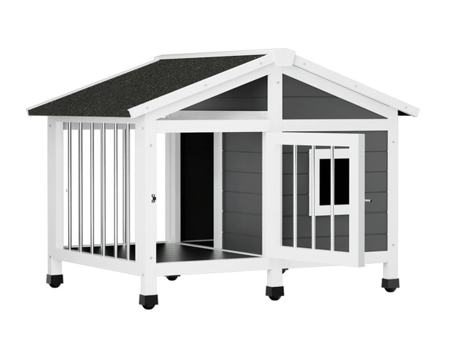 i.Pet Dog Kennel House Large Wooden Outdoor Pet Kennels Indoor Puppy Cabin Home