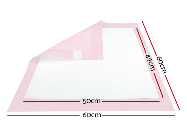 i.Pet Pet Training Pads 400pcs 60x60cm Puppy Dog Toilet Pee Indoor Super Absorbent Pink
