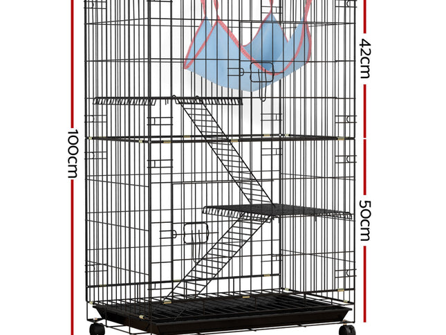 i.Pet Rabbit Cage 100cm Hutch 3 Level Indoor Guinea Pig Ferret