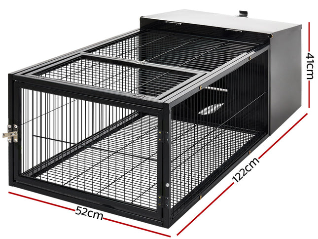 i.Pet Rabbit Cage 122x52cm Hutch Enclosure Carrier Metal