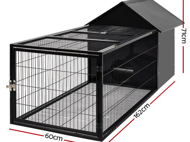 i.Pet Rabbit Cage Hutch 162x60cm Enclosure Metal