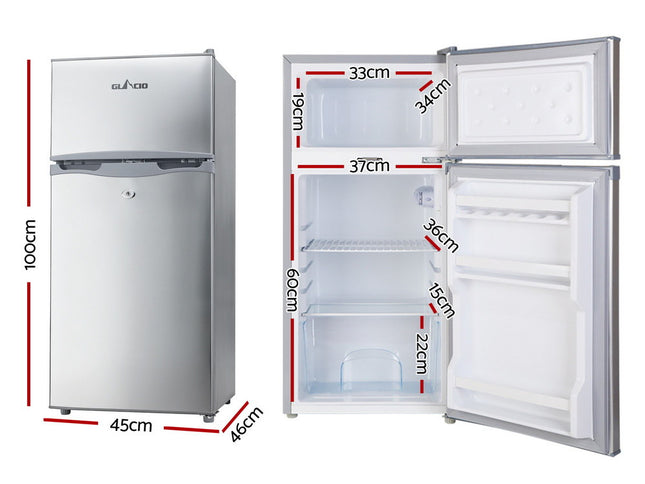 Glacio 100L Portable Fridge Freezer Bar Upright 12V/24V/240V Camping Caravan