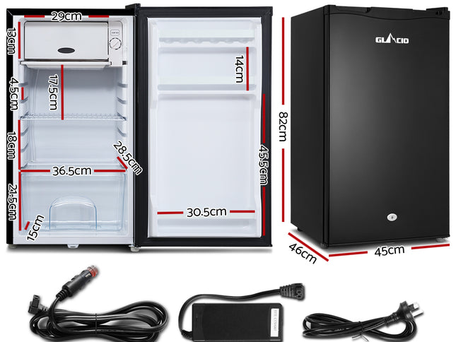 Glacio 95L Portable Fridge Freezer Bar Upright 12V/24V/240V Camping Caravan