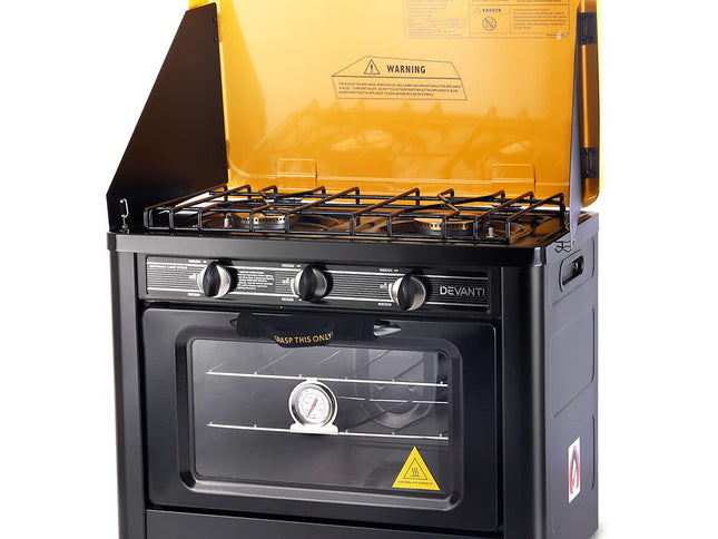 Devanti Portable Gas Oven LPG Black