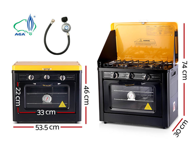 Devanti Portable Gas Oven LPG Black