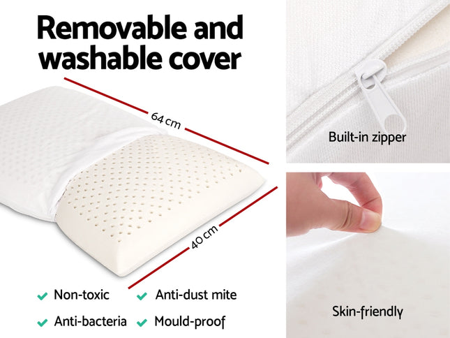 Giselle Bedding Natural Latex Pillow Classic Twin Pack