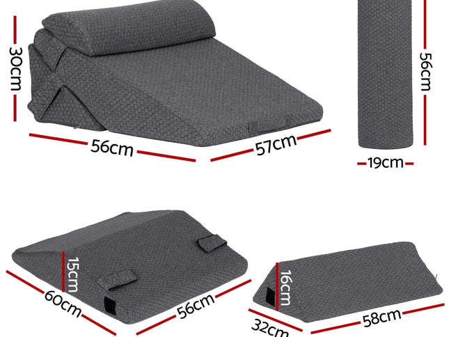 Giselle Bedding Adjustable Wedge Pillow Grey