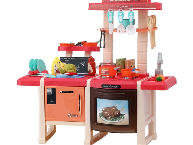 Keezi Kids Kitchen Pretend Play Set Cooking Sound Steam Light Function