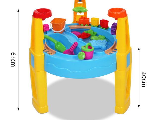 Keezi Kids Sandpit Pretend Play Set Water Sand Table Children Outdoor Toy Umbrella