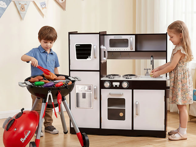 Keezi Kids Kitchen Playset BBQ Grill Toy with Wooden Pretend Play Set 80cm