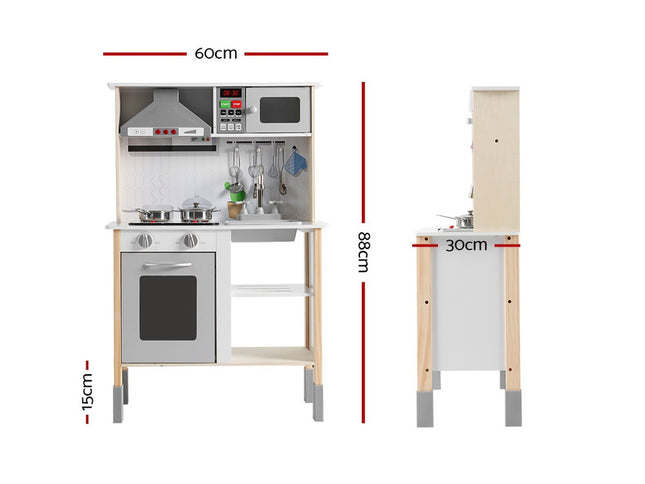Keezi Kids Kitchen Play Set Wooden Pretend Toys Cooking Children