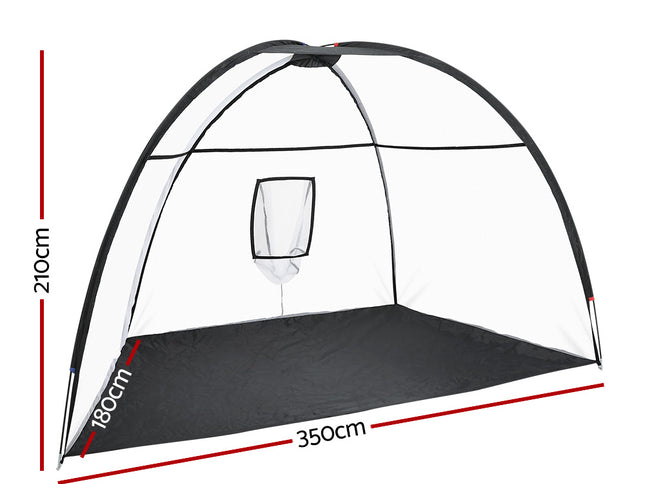 Everfit 3.5m Golf Practice Net Portable Training Aid Driving Target Tent Black