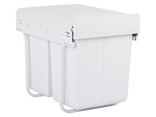 Cefito Pull Out Bin Kitchen Double Basket 2X20L White