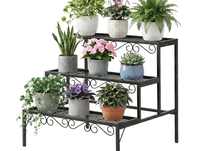 Artiss Plant Stand 3 Tier Metal Corner Plant Shelf Multiple Flower Holder Rack