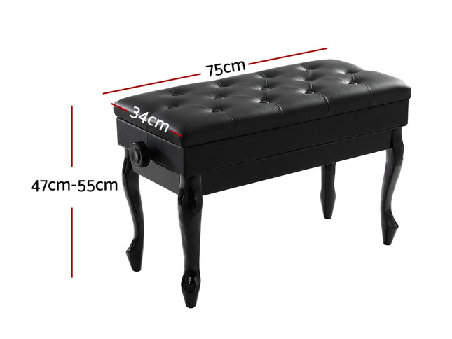 Alpha Piano Bench Stool Adjustable Height Keyboard Seat