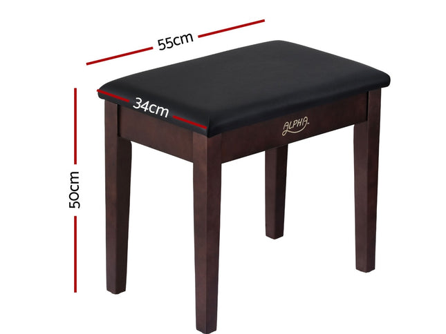 Alpha Piano Bench Stool with Storage Wooden PU Leather