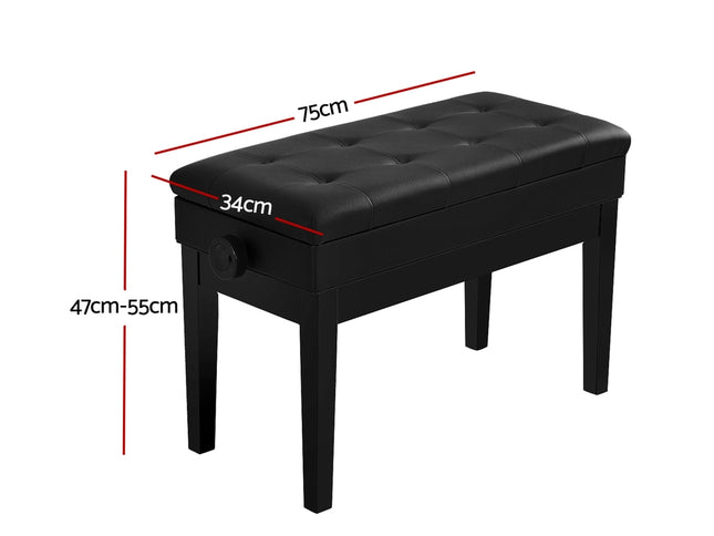 Alpha Piano Bench Stool Adjustable Height Keyboard Seat