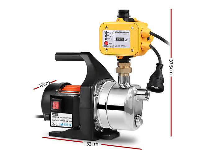 Giantz Garden Water Pump High Pressure 1500W Max. Tank Rain Farm Irrigation House Yellow
